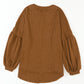 Knit Jacquard Puffy Long Sleeve Top