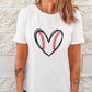 Baseball Heart Shape Embroidery Graphic Tee