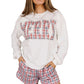Red Plaid MERRY Holiday Long Sleeve Top and Shorts Set