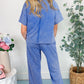 Floral Patch Exposed Seam Raw Edge Pants Set