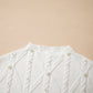 Pearled High Neck Textured Knit Sweater Vest