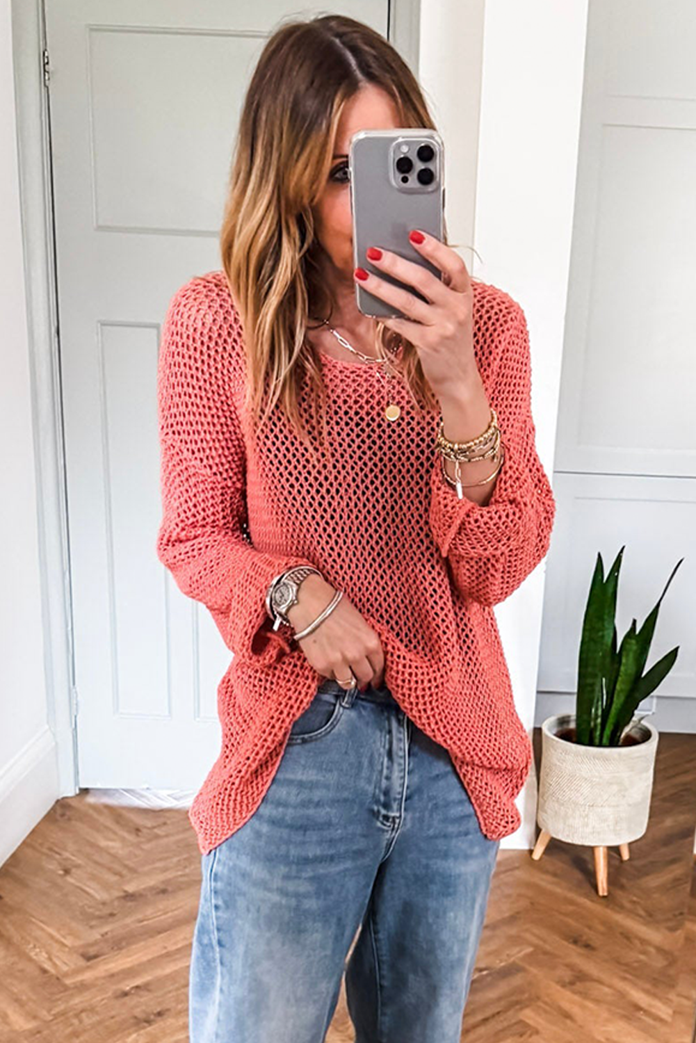 Crochet Hollow-out Jumper Top Sweater