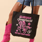 ALL AMERICAN NOT MY FIRST RODEO Letter Bow Print Canvas Tote Bag