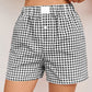 Gingham Printed High Waist Shorts