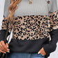 Leopard Textured Patchwork Buttoned Top