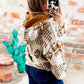 Aztec Print Kangaroo Pocket Half-Zip Hoodie