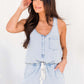 Sleeveless Denim Jumpsuit