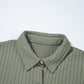 Thermal Ribbed Texture Drop Shoulder Button Up Shacket