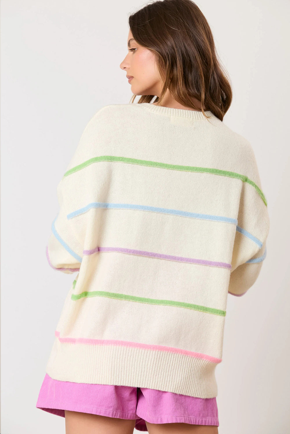 Rainbow Stripes Cozy Sweater