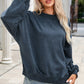 Drop Shoulder Crew Neck Pullover Sweatshirt