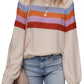 Striped Color Block Loose Sleeve Chic Sweater