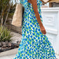 Floral Print Square Neck Ruffled Strap Maxi Dress