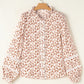 Lace Detail Floral Puff Sleeve Fall Shirt