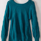 Hollow-out Puffy Sleeve Knit Sweater