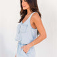 Sleeveless Denim Jumpsuit