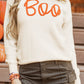 Apricot Boo Knitted Pattern Ribbed Edge Drop Shoulder Sweater