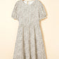 Plus Size Leopard Print Frill Trim Short Sleeve Flared Dress