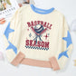 BASEBALL SEASON Graphic Star Patched Game Day Sweatshirt