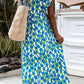 Floral Print Square Neck Ruffled Strap Maxi Dress