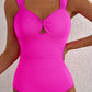 Cut out Twist Bowknot Backless One Piece Swimsuit