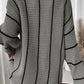 Colorblock Striped V Neck Knitted Sweater