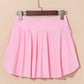Solid Pocketed Crossover High Waist Swim Skort