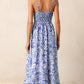 Floral Print Spaghetti Strap High Waist Maxi Dress