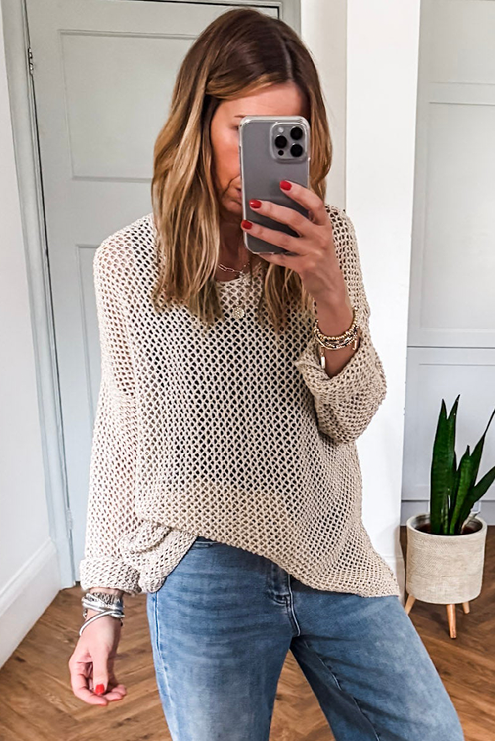 Crochet Hollow-out Jumper Top Sweater
