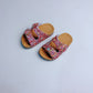 Girls Sparkly Buckle Cork Sandals