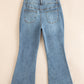 2 Button High Waist Piping Trim Bootcut Jeans
