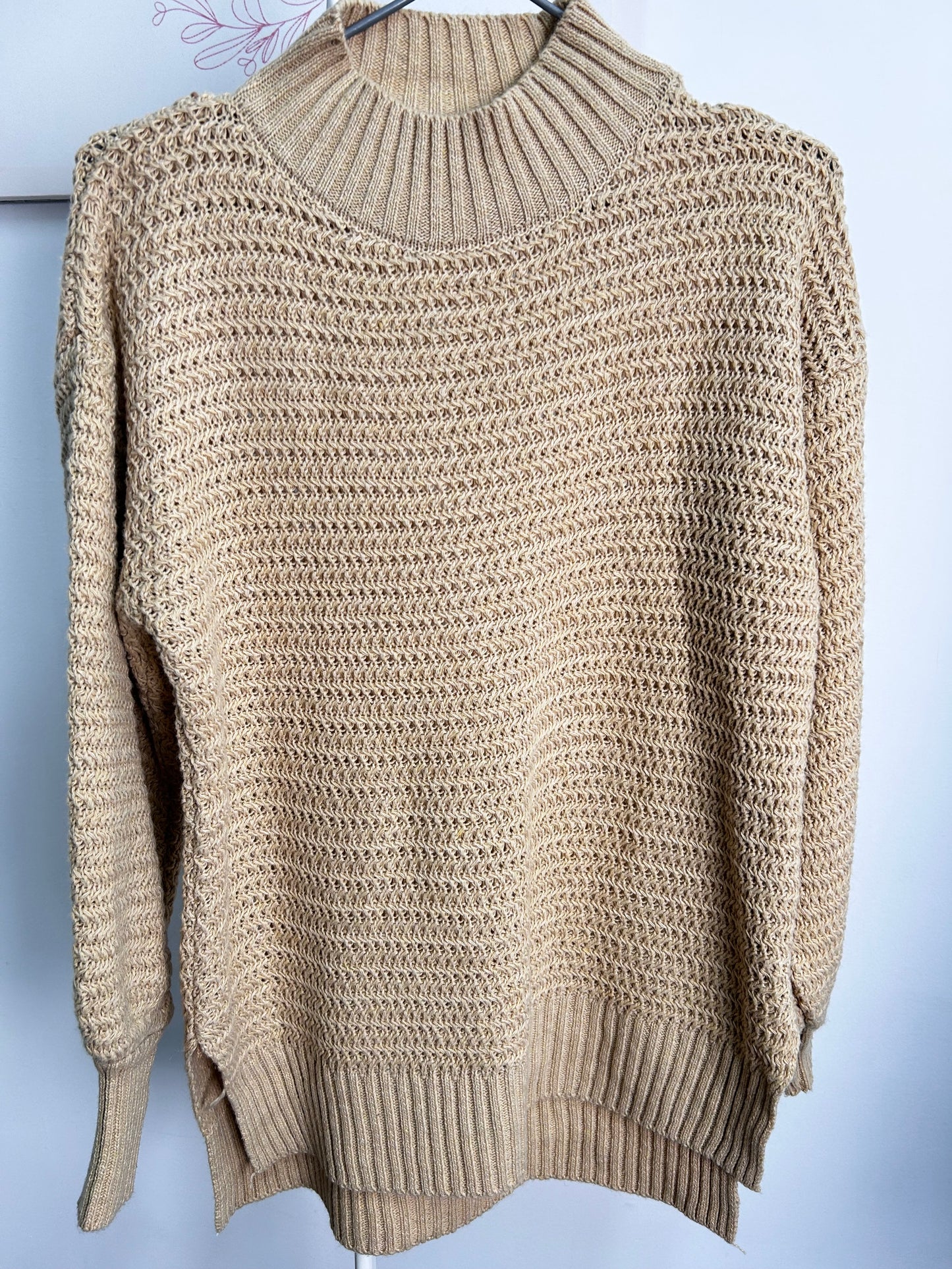 Round Neck Slit Sweater