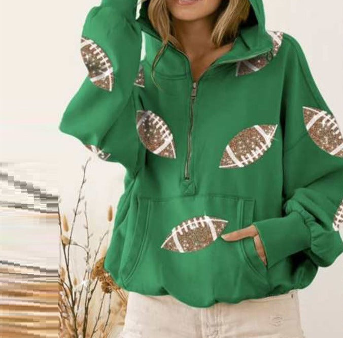 Rugby Sequin Hoodie