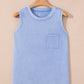 Mineral Wash Patched Chest Pocket Casual Tank Top
