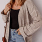 Textured Knit Open Front Chic Cardigan with Pockets