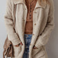 Collared Drop Shoulder Button Up Cardigan with Pocket