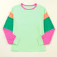 Colorblock Patchwork Long Sleeve Top