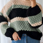 Block High Neck Baggy Sweater