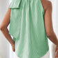 Tied Knot Frilled Collar Sleeveless Top