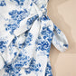 Floral Print Strapless Zipped Back Knot Waist Ruffled Romper