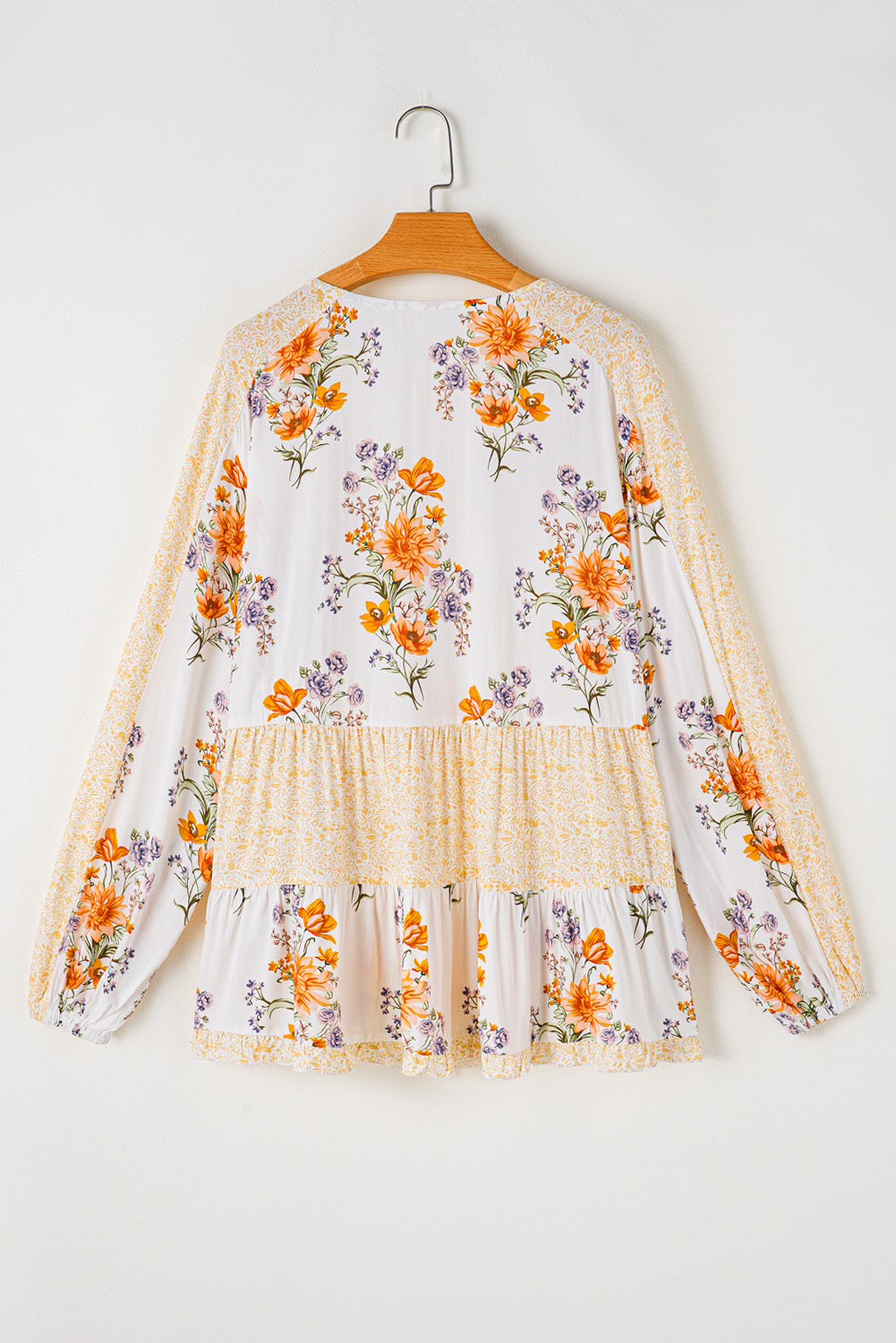 Plus Size Floral V Neck Blouse