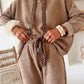 Hoodie and High Waist Pants Corduroy Suit