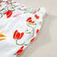 Ricrac Trim Floral Short Sleeve Shirt and Shorts Outfit