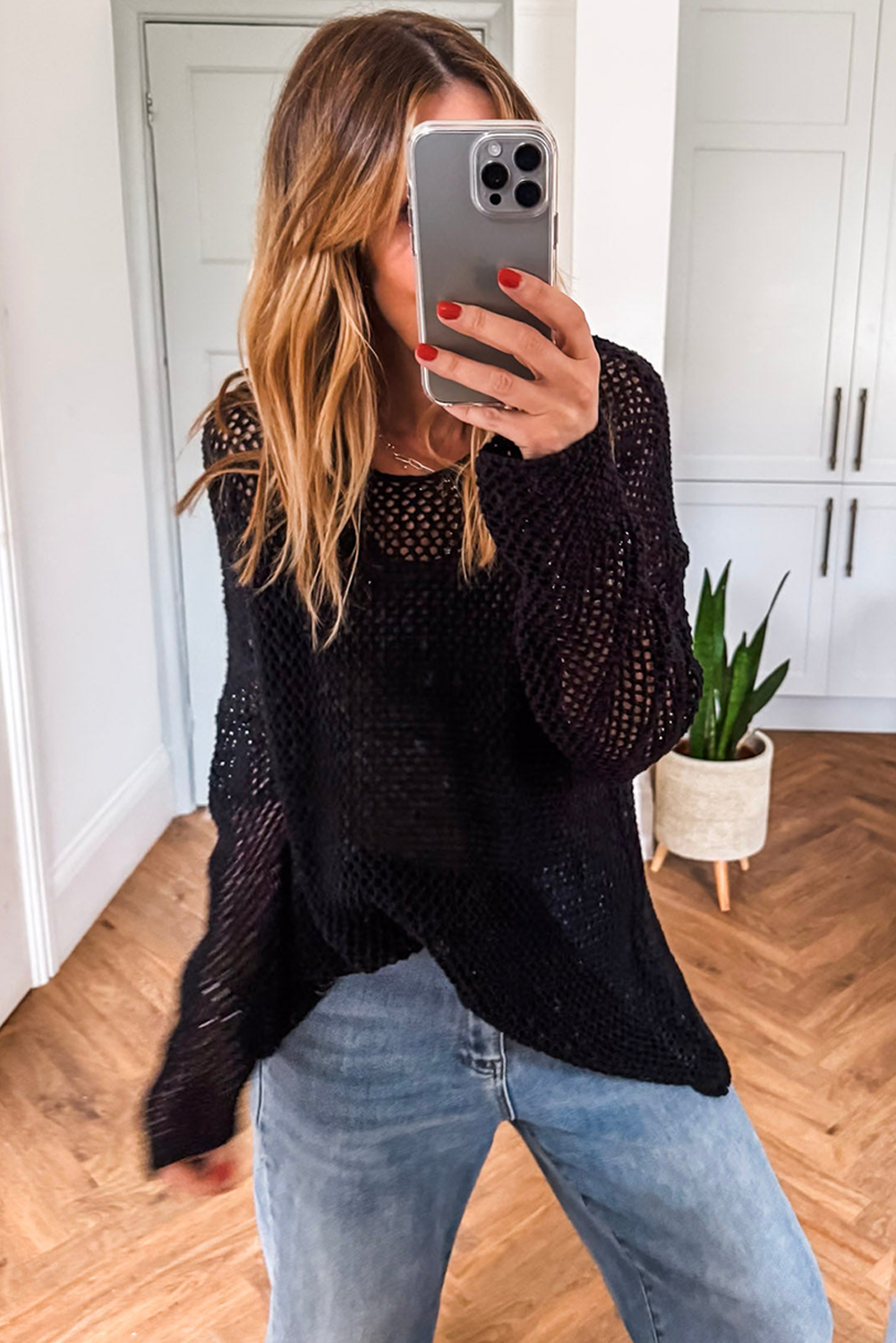 Crochet Hollow-out Jumper Top Sweater