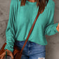 Solid Color Patchwork Long Sleeve Top