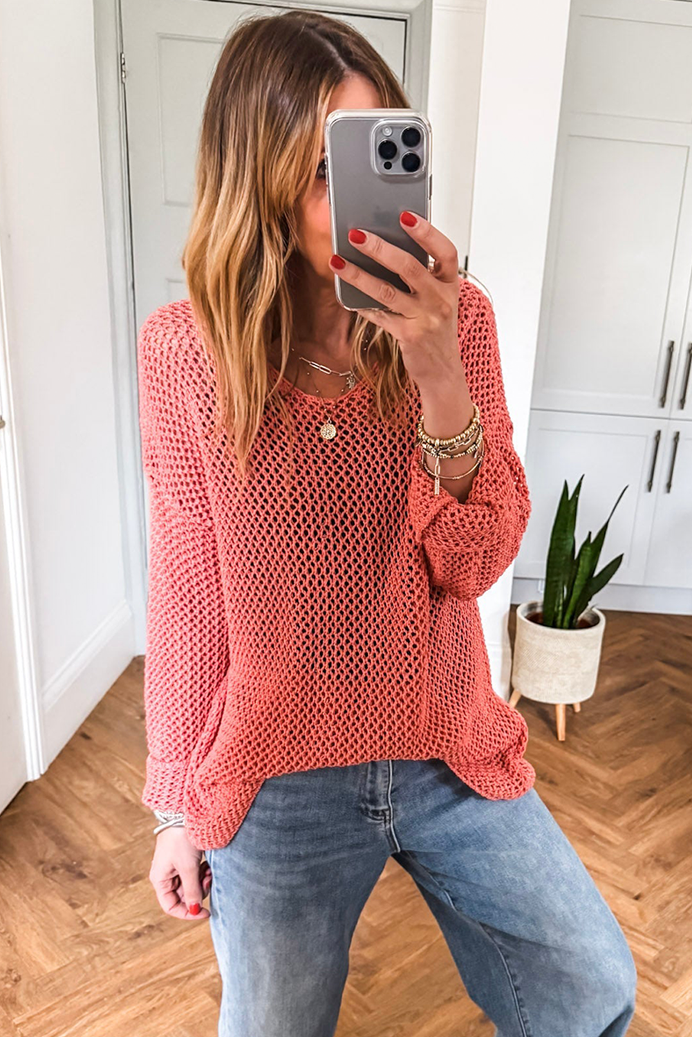 Crochet Hollow-out Jumper Top Sweater