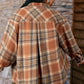 Plaid Print Flap Pocket Buttoned Plus Size Shirt