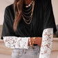 Lace Long Sleeve Insert Drop Shoulder Tee