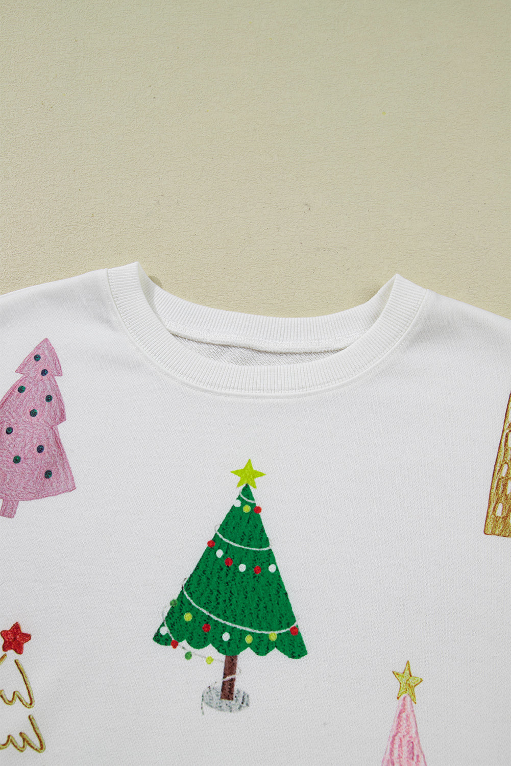 Multi Christmas Tree Long Sleeve Top and Shorts 2pcs Lounge Set