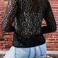 Pattern Sheer Mesh Long Sleeve Top