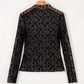 Sheer Floral Lace Long Sleeve Slim Fit Top